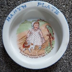 Vintage 1920's-30's, Charming Baby's Plate with Illustration